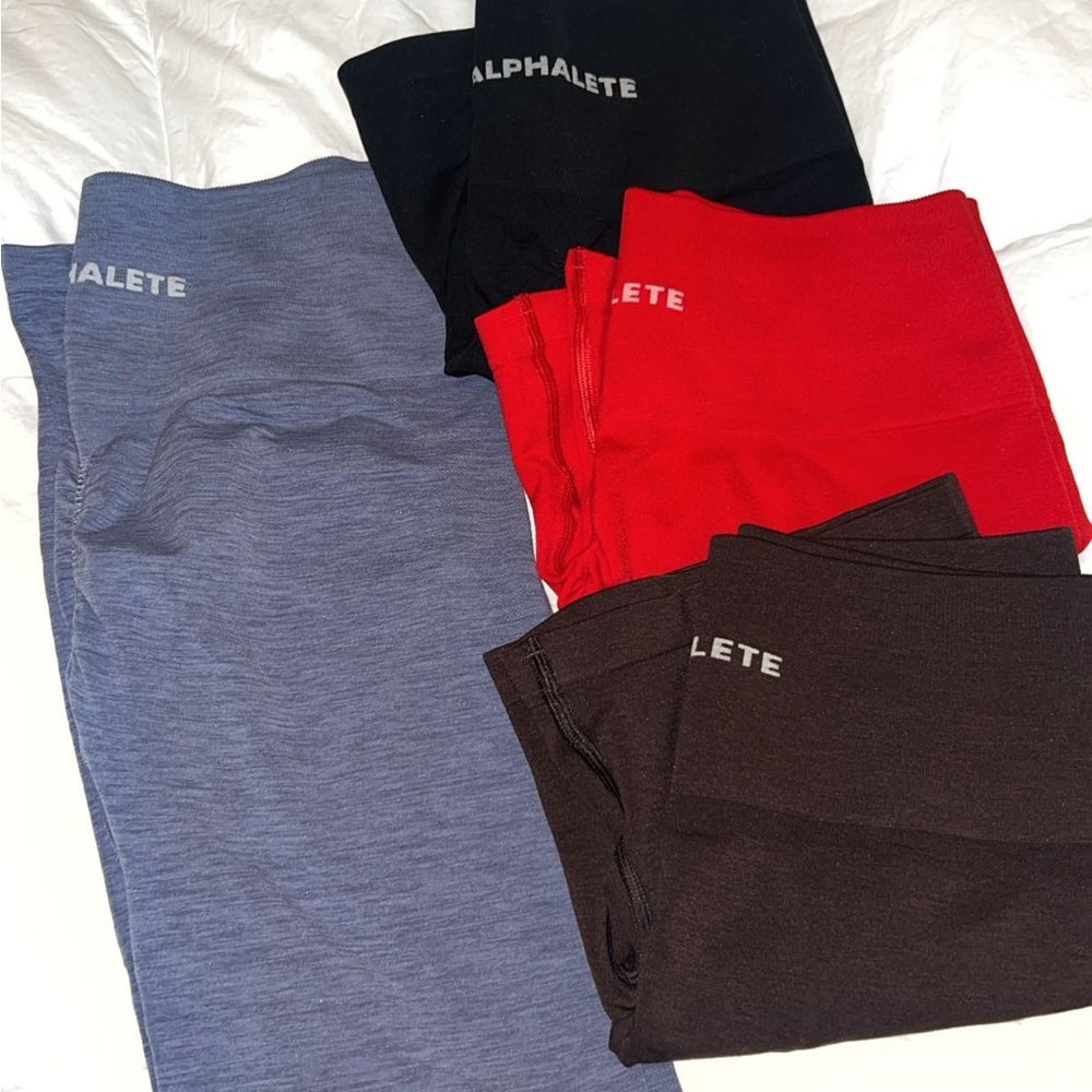 Alphalete Multi-Color Leggings Set - Black, Red, Blue, Brown